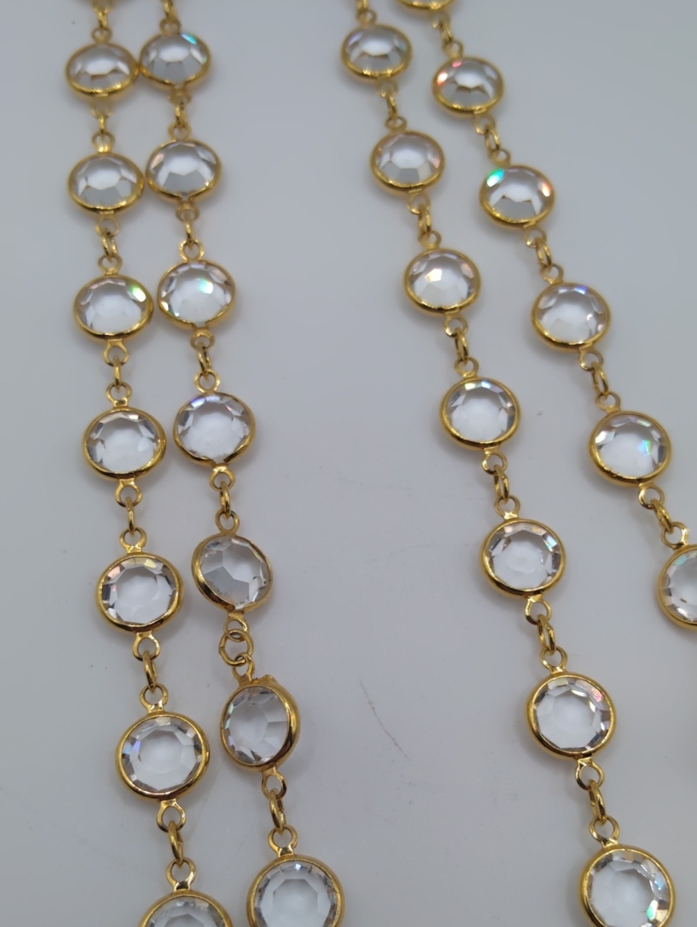 Swarovski Clear Crystal Long Necklace, Bracelet, And Matching Clip Earrings - Picture 11 of 13